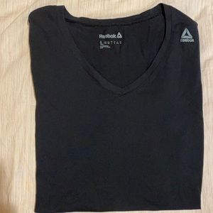 Black v-neck reebok t-shirt large